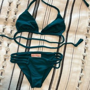 Mara Hoffman Teal Braided Bikini